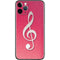 Pink Glitter Music Note iPhone 11 Pro Skin